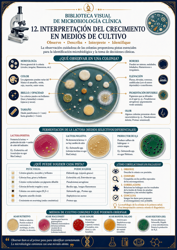 Interpretación del crecimiento en medios de cultivo